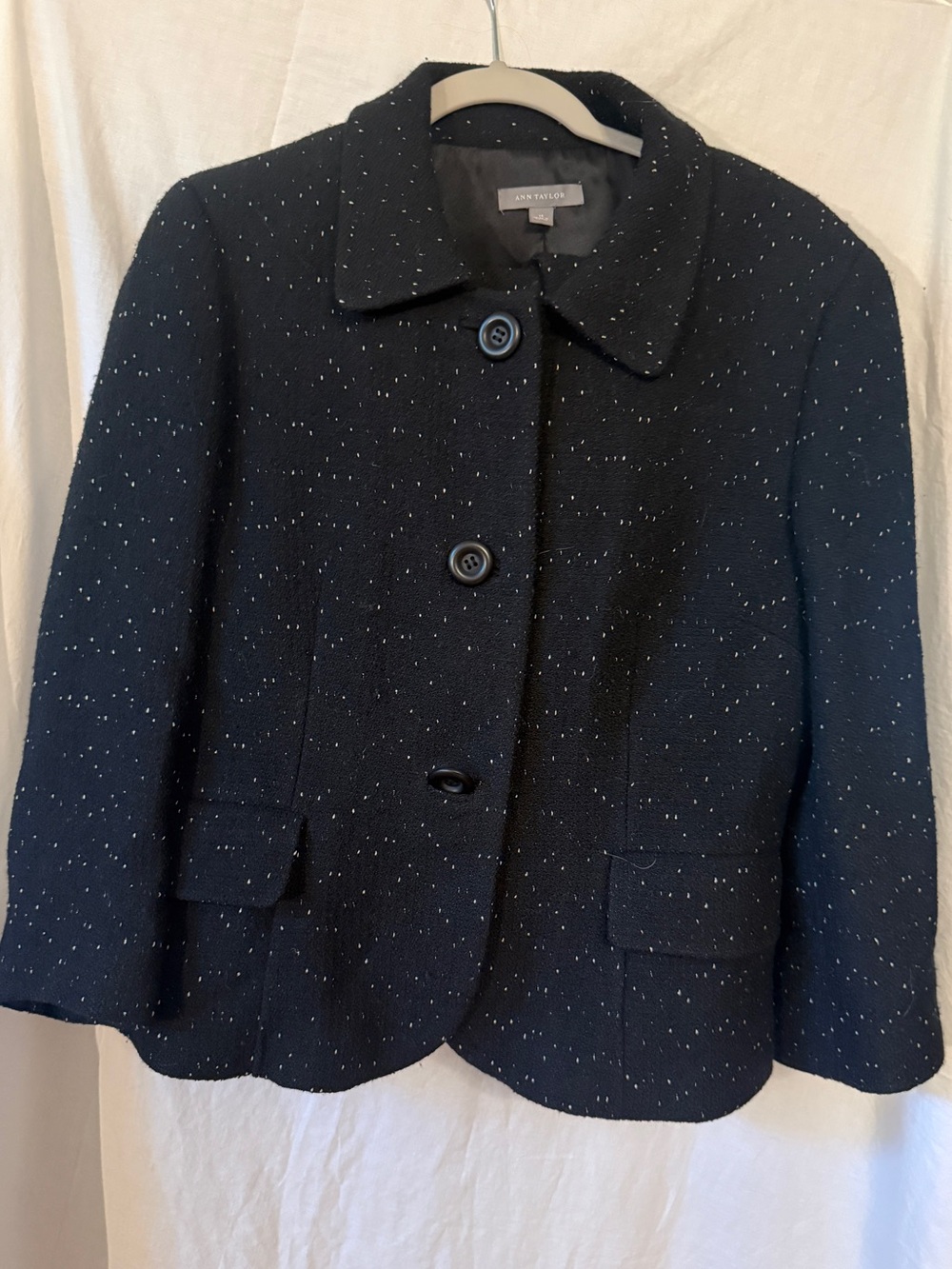 Ann Taylor Black and White Flecked Suit